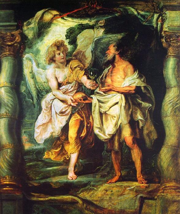 Peter Paul Rubens The Prophet Elijah Receiving Bread and Water from an Angel oil painting picture